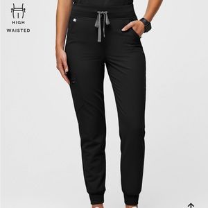 NWT Figs High Waisted Zamora Jogger Scrub Pants Black